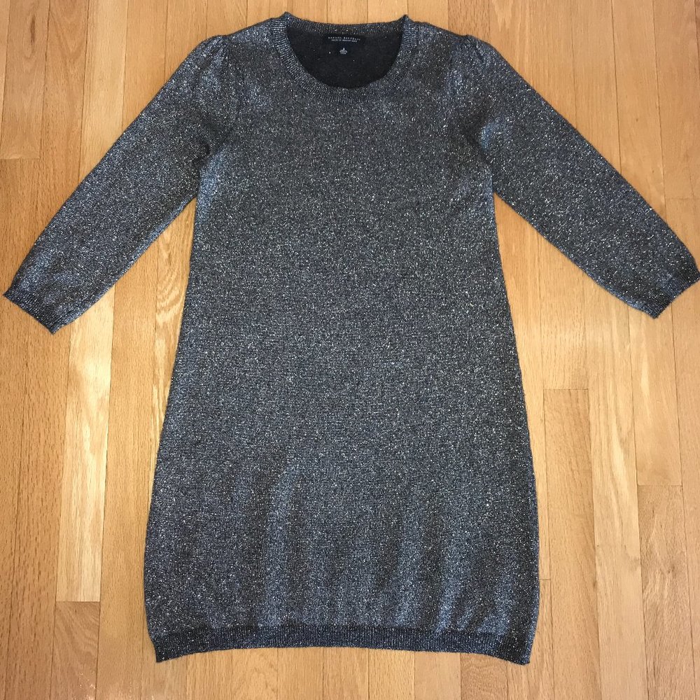 Banana Republic Sparkly Silver Sweater Dress SZ S